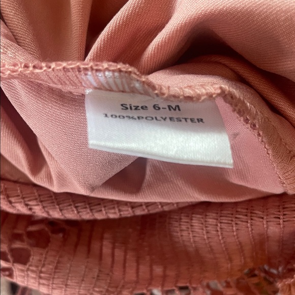 Chic Lace Midi Dress in Dusty Pink - Picture 6 of 6